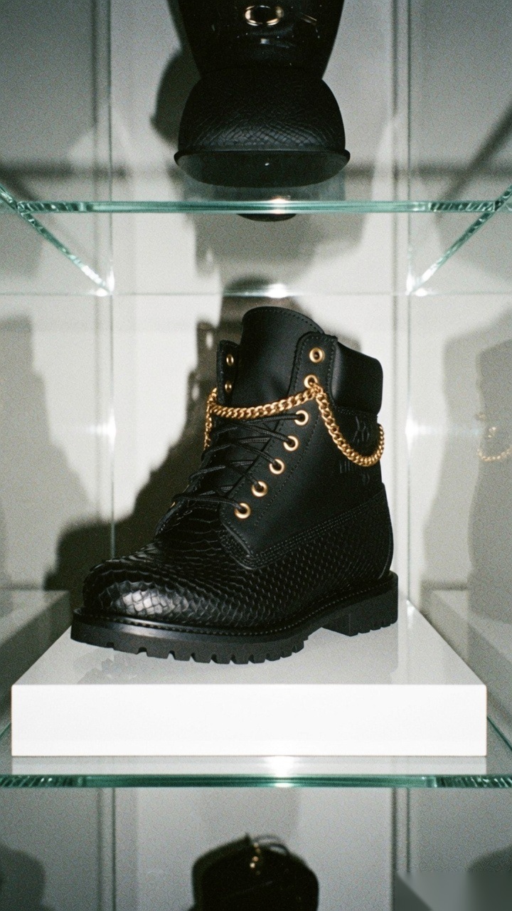 Boot remade in genuine exotic leather